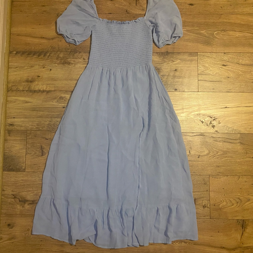 REFORMATION Meadow Midi Dress in Mineral Blue Size S - Picture 4 of 7